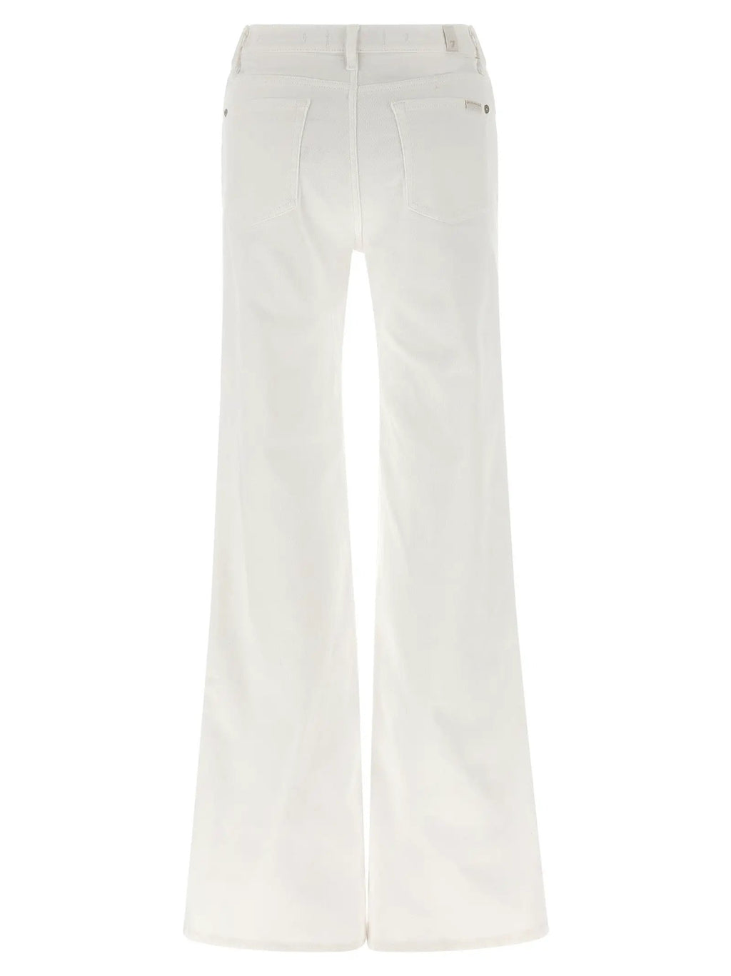 7 For All Mankind White Cotton Flared Jeans