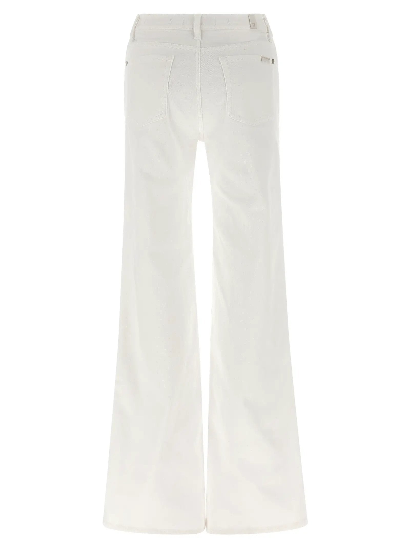 7 For All Mankind White Cotton Flared Jeans