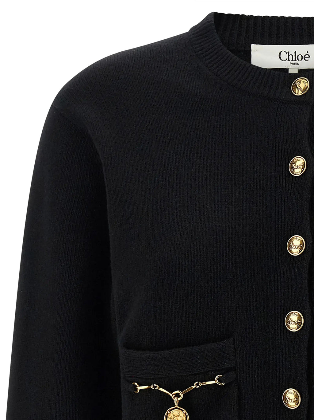 Chloé Black Wool Cardigan