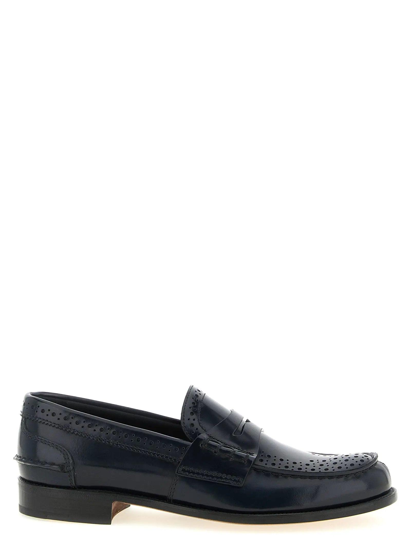 Church's Blue Calfskin Slip-On Loafers