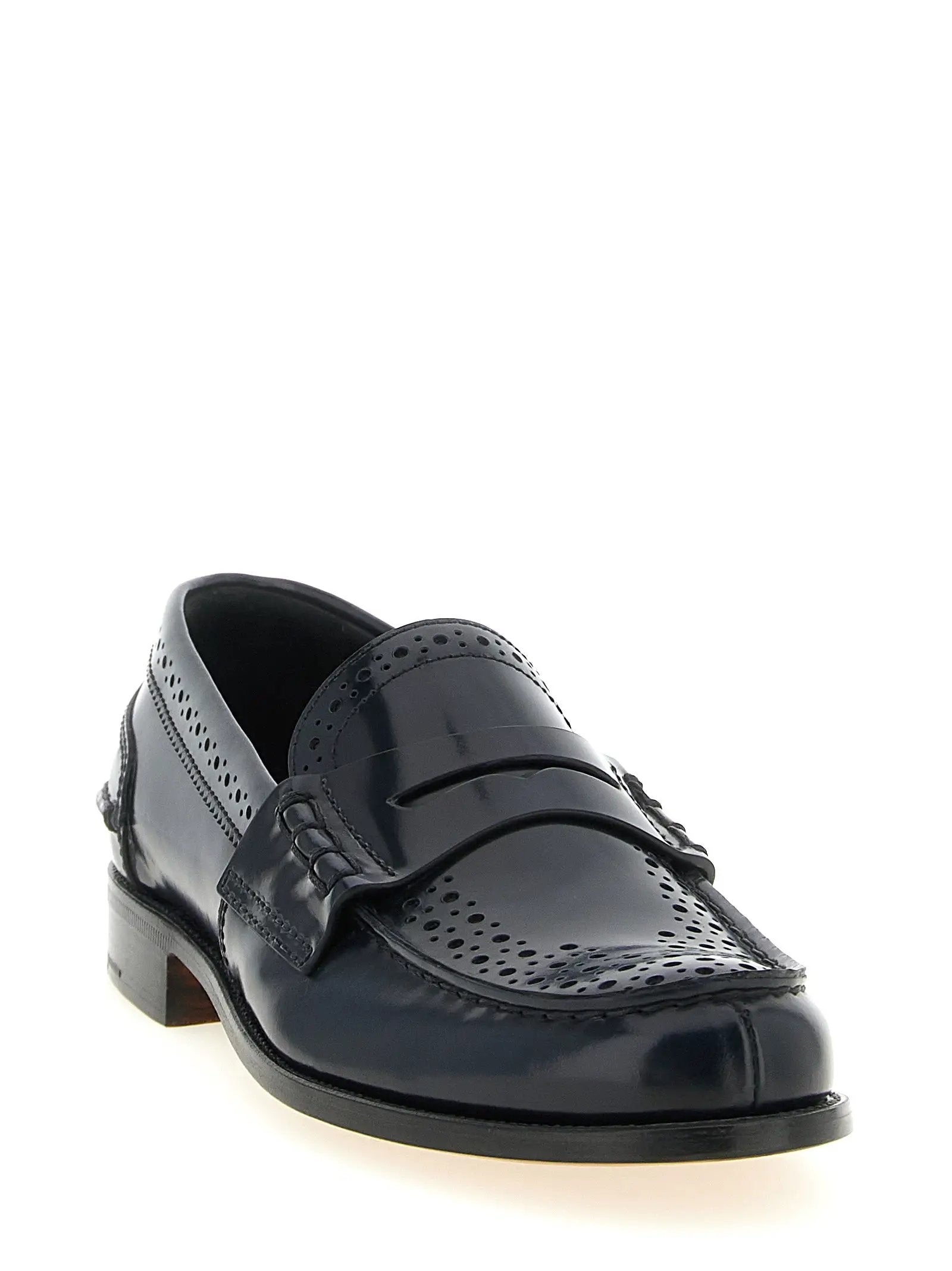 Church's Blue Calfskin Slip-On Loafers