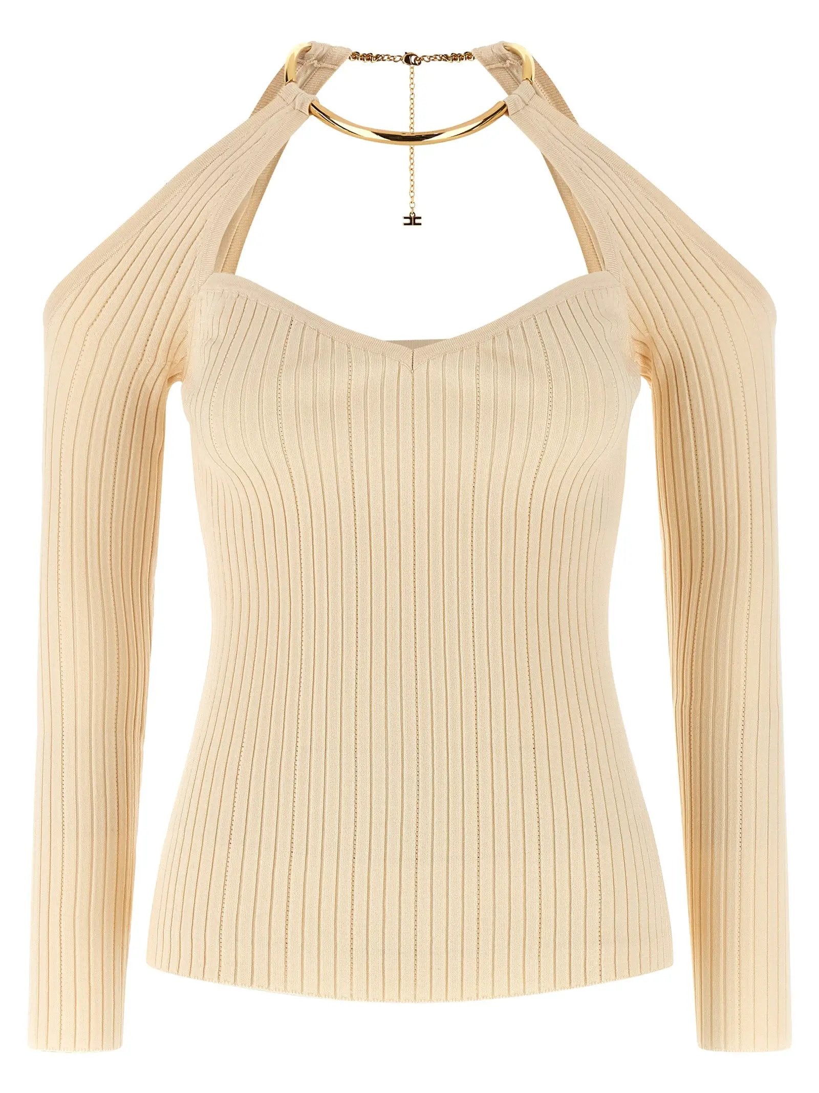 Elisabetta Franchi Beige Viscose Cardigan
