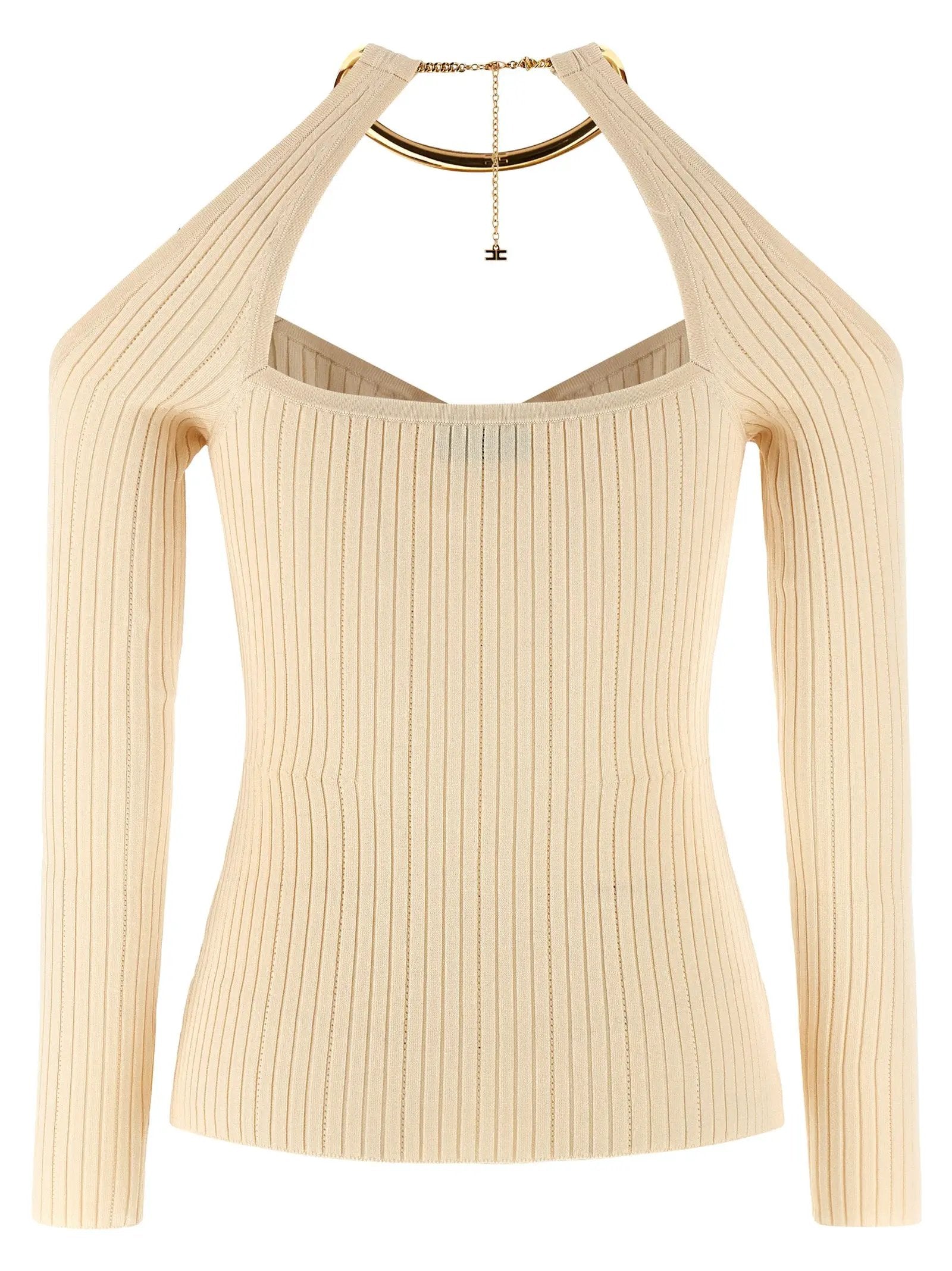 Elisabetta Franchi Beige Viscose Cardigan