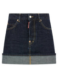 Dsquared² Blue Cotton Long Skirt