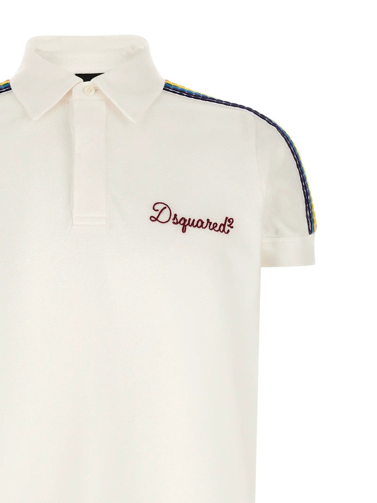 Dsquared² White Cotton Polo Shirt