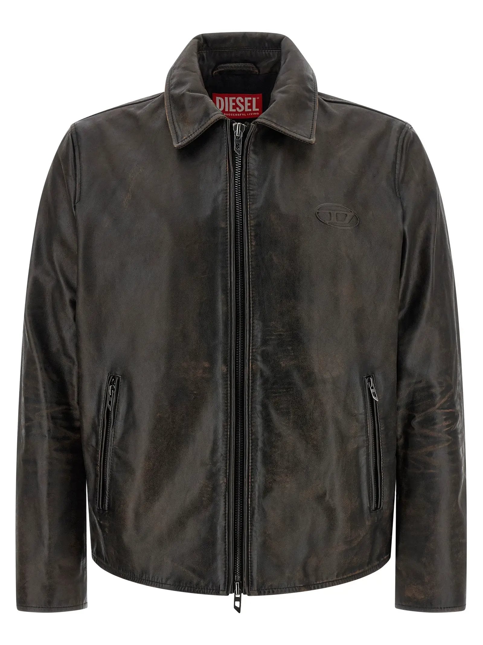 Diesel Brown Cowhide Leather Jacket