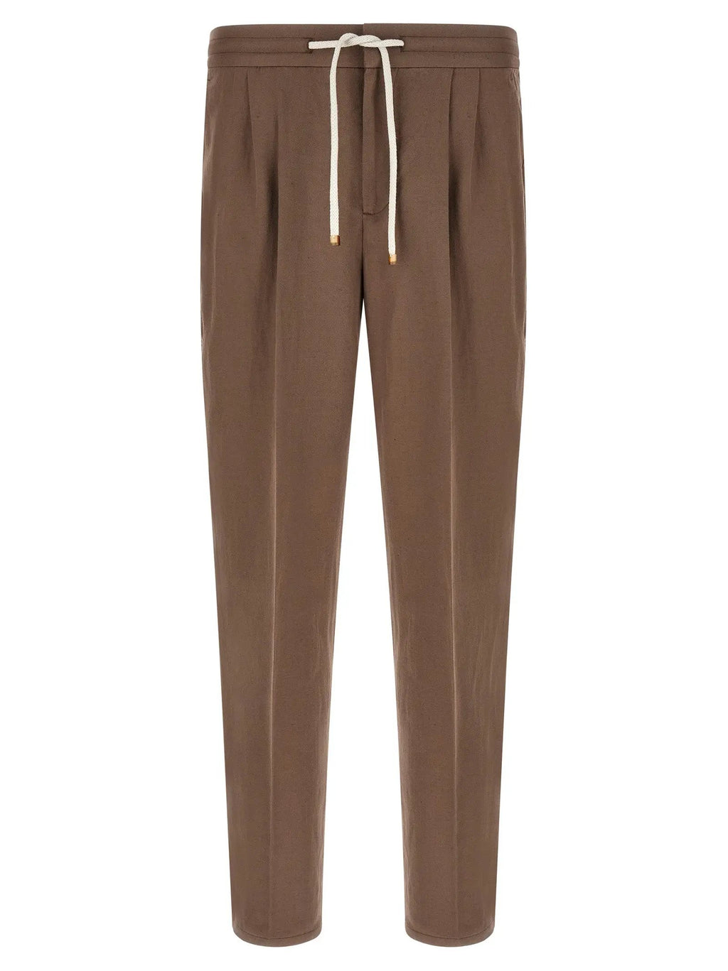Brunello Cucinelli Pantalon décontracté en lin marron