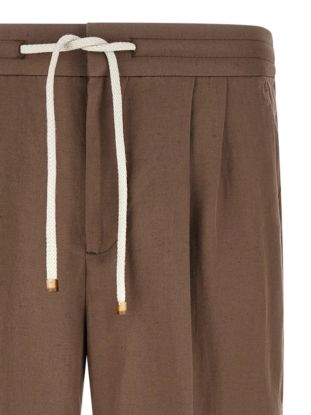 Brunello Cucinelli Pantalon décontracté en lin marron