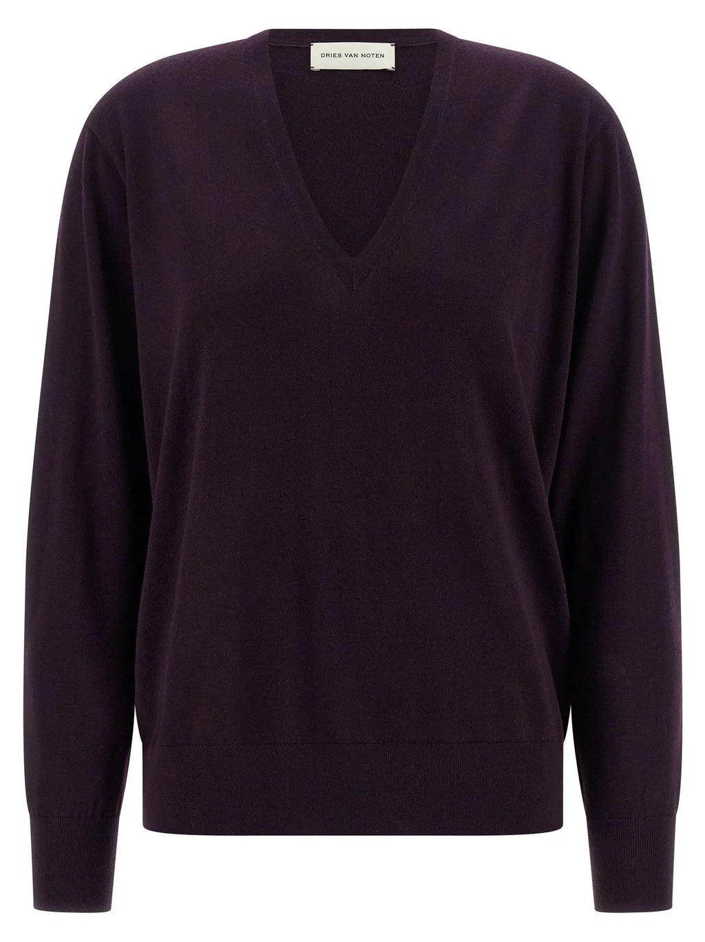 Dries Van Noten Purple Merino Wool Cardigan