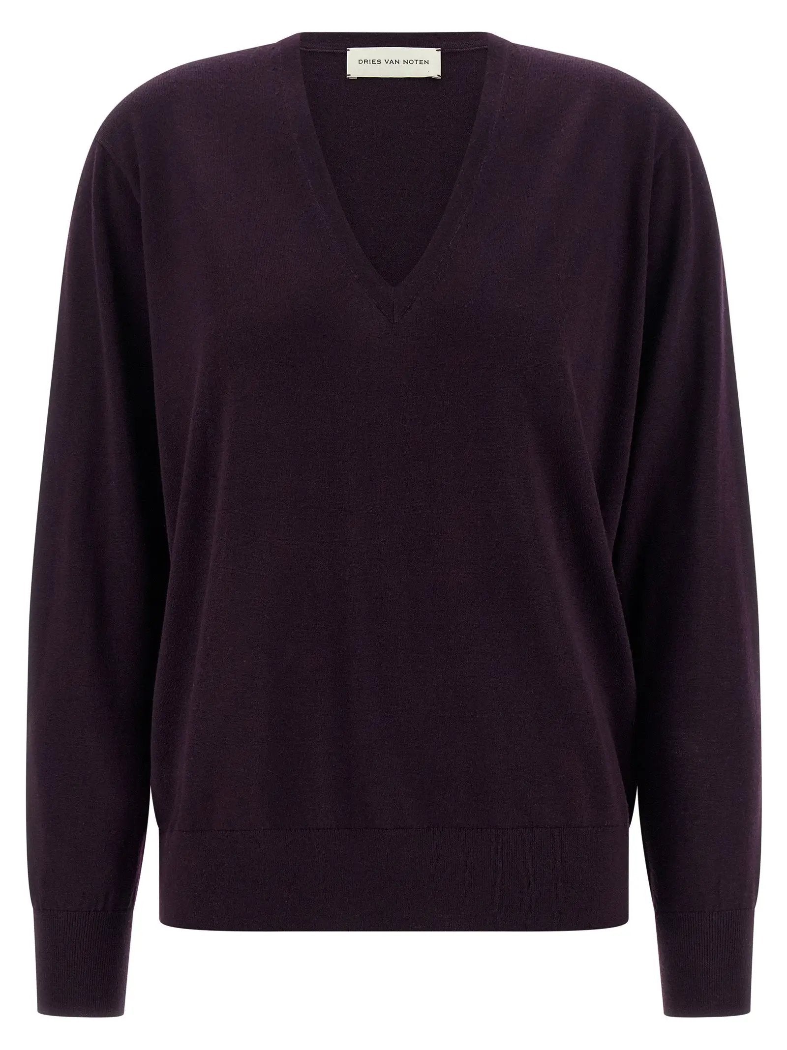 Dries Van Noten Purple Merino Wool Cardigan