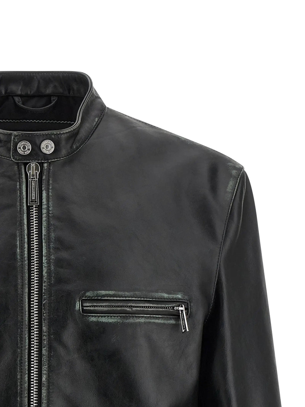 Dsquared² Black Leather Leather Jacket