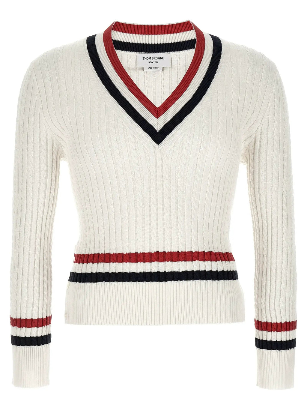 Thom Browne White Cotton Cardigan