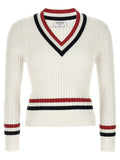 Thom Browne White Cotton Cardigan