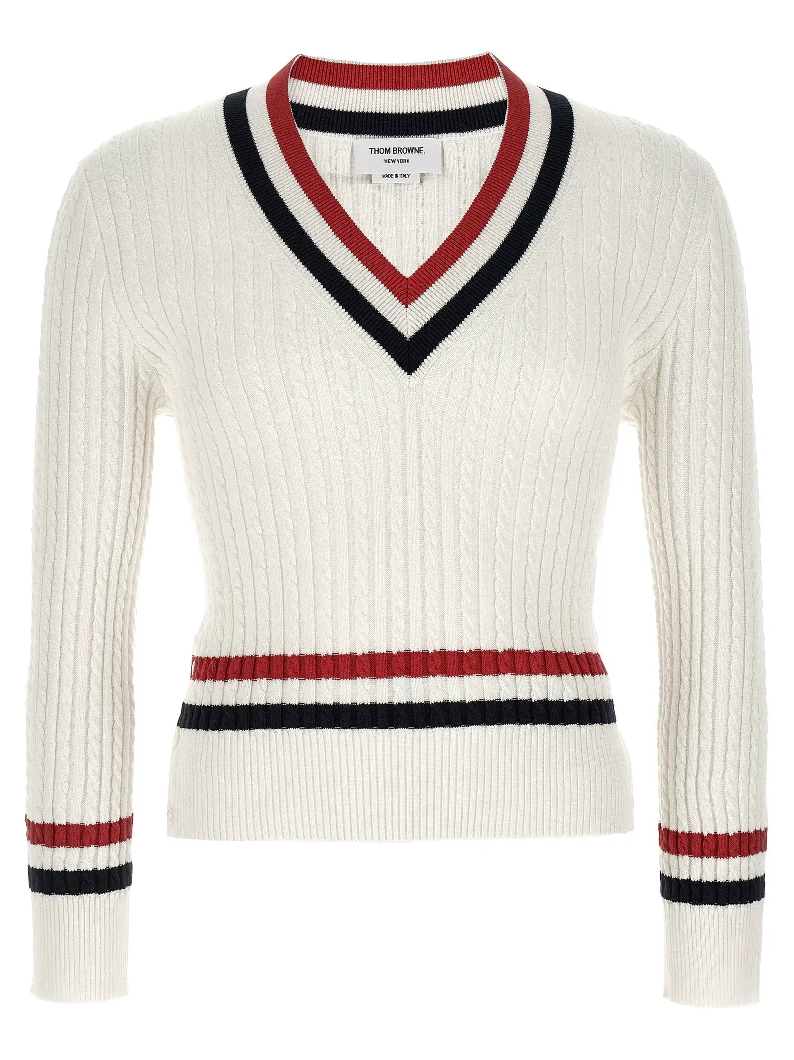 Thom Browne White Cotton Cardigan