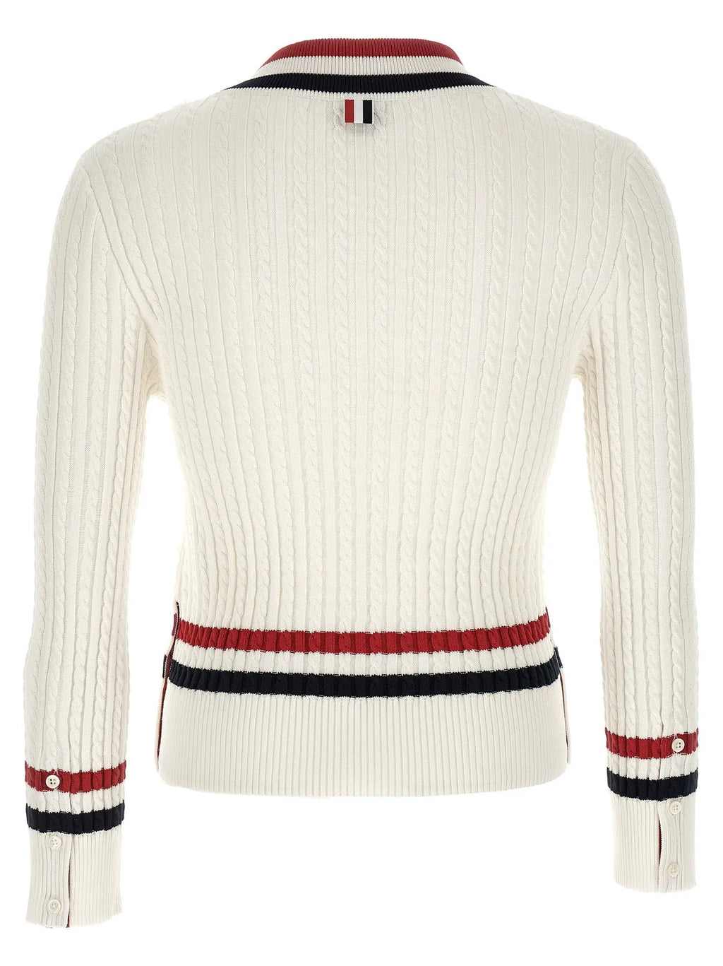 Thom Browne White Cotton Cardigan