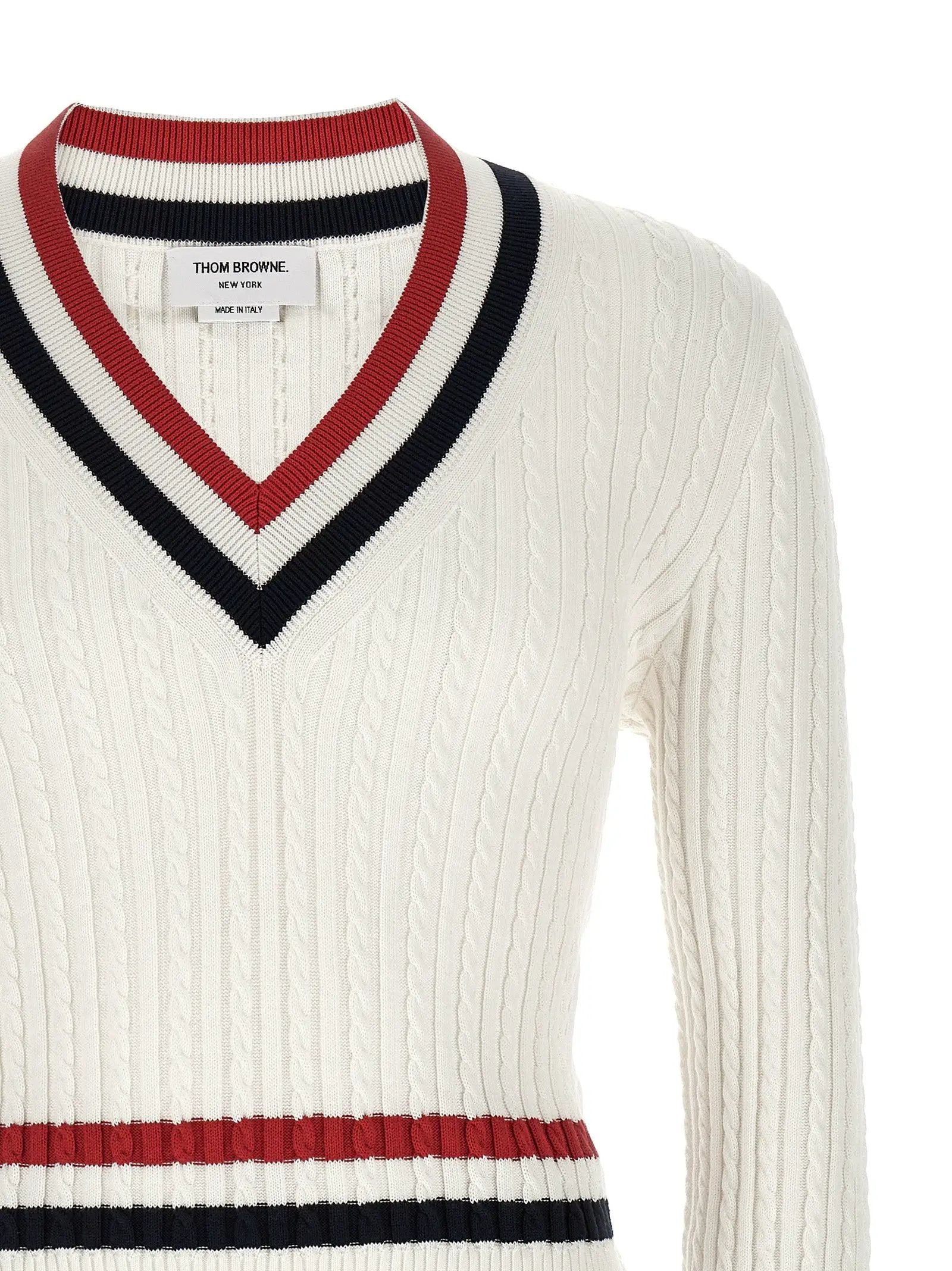 Thom Browne White Cotton Cardigan