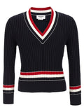 Thom Browne Blue Cotton Cardigan
