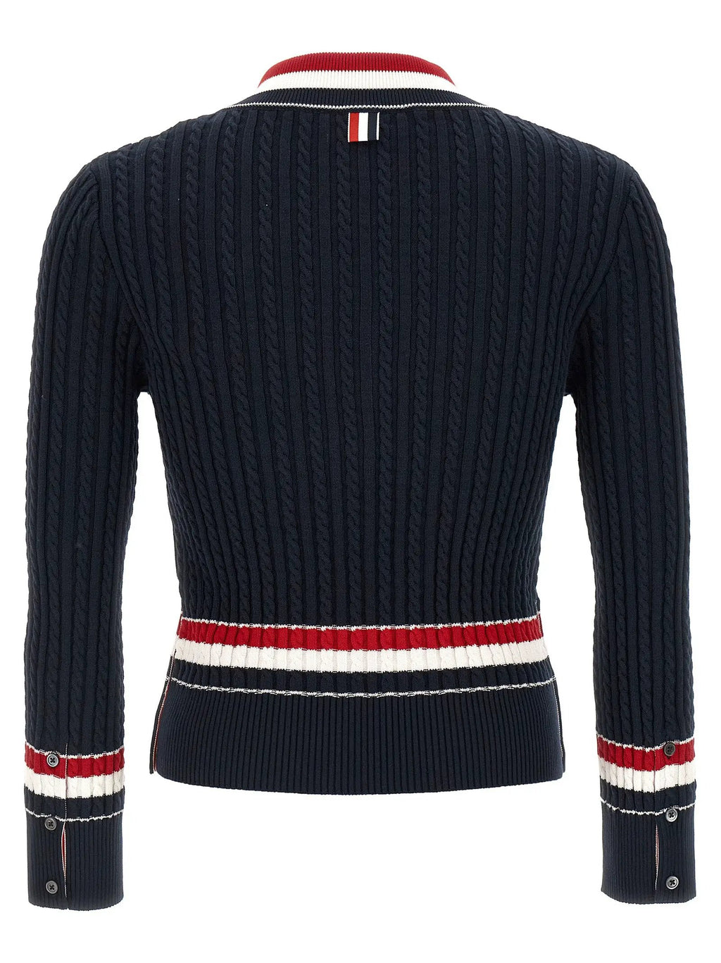 Thom Browne Blue Cotton Cardigan