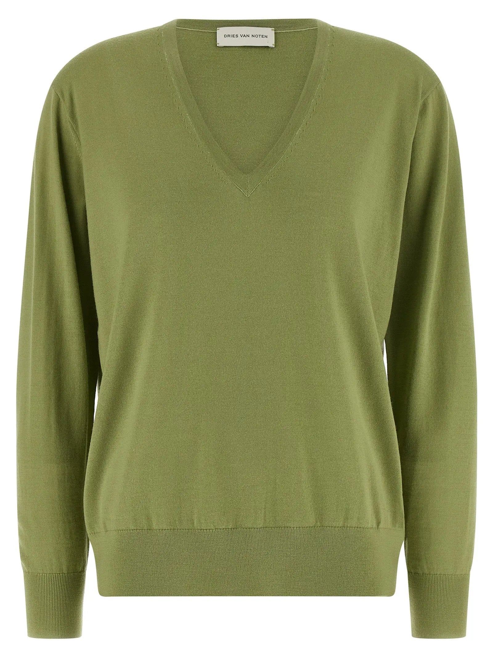 Dries Van Noten Bicolor Merino Wool Cardigan