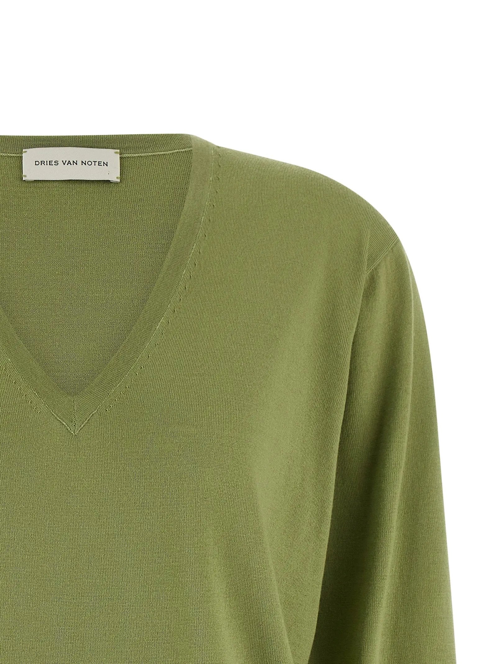Dries Van Noten Bicolor Merino Wool Cardigan