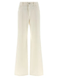 Brunello Cucinelli White Cotton Relaxed Fit Jeans