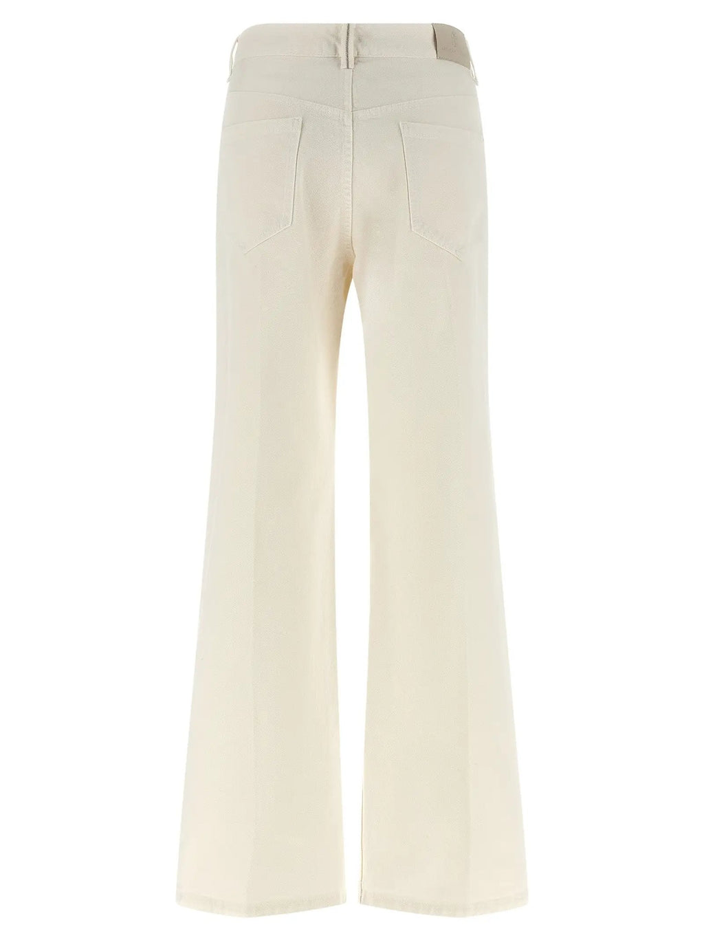 Brunello Cucinelli White Cotton Relaxed Fit Jeans