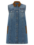Versace Blue Cotton Short Dress