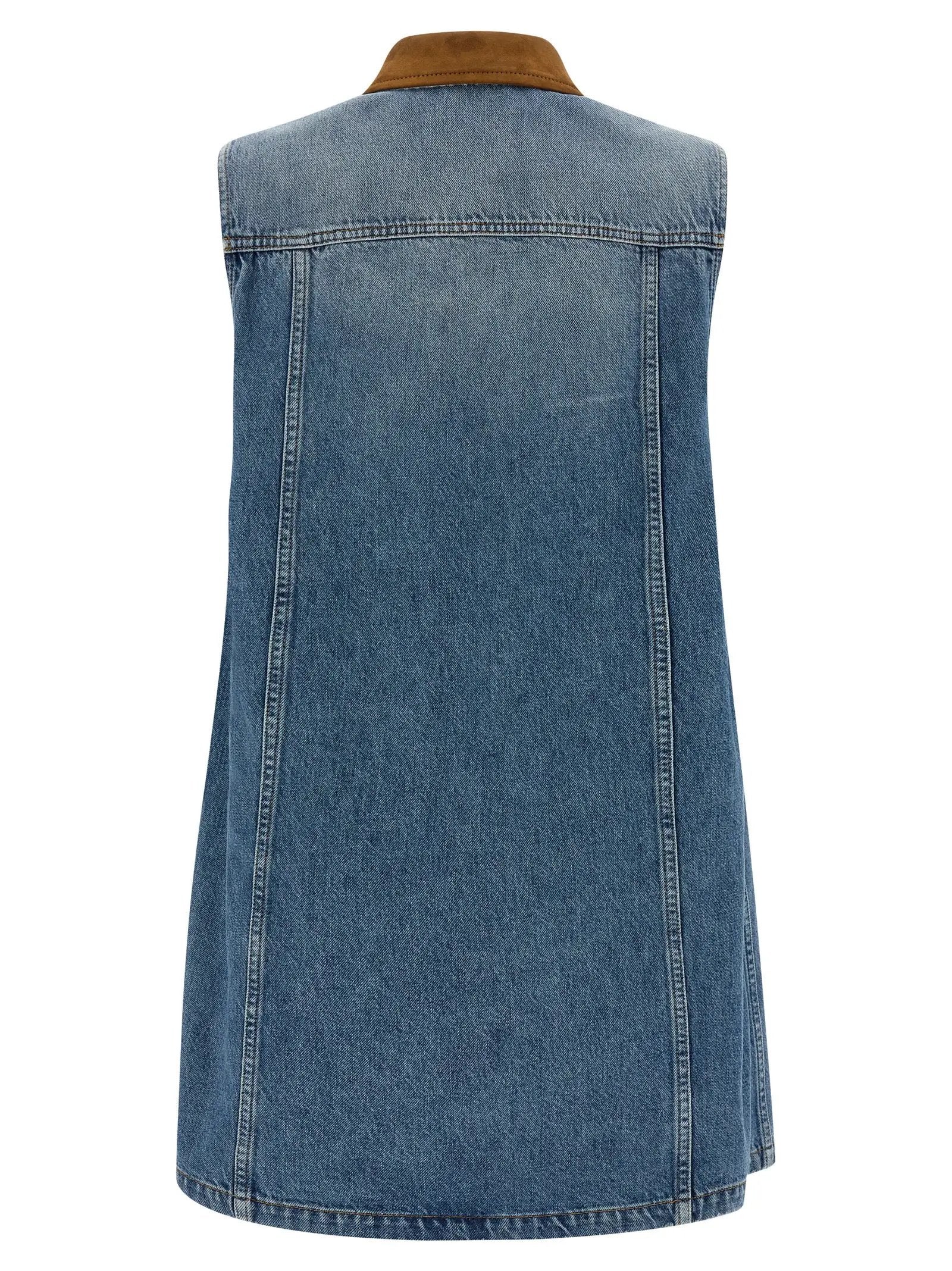 Versace Blue Cotton Short Dress