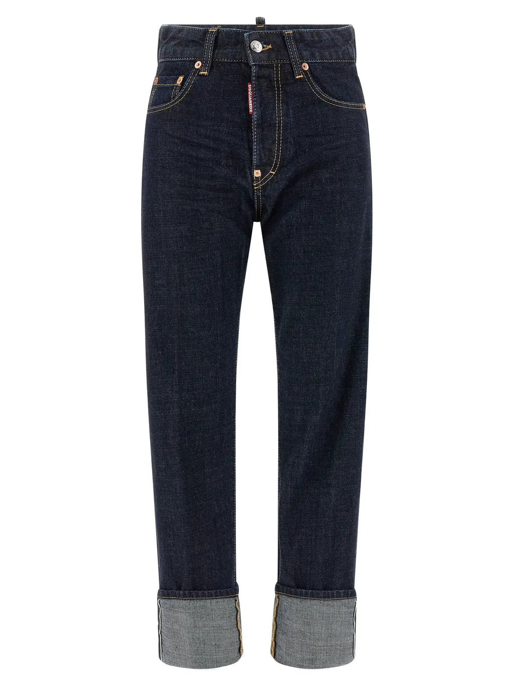 Dsquared² Blue Cotton Straight-Leg Jeans