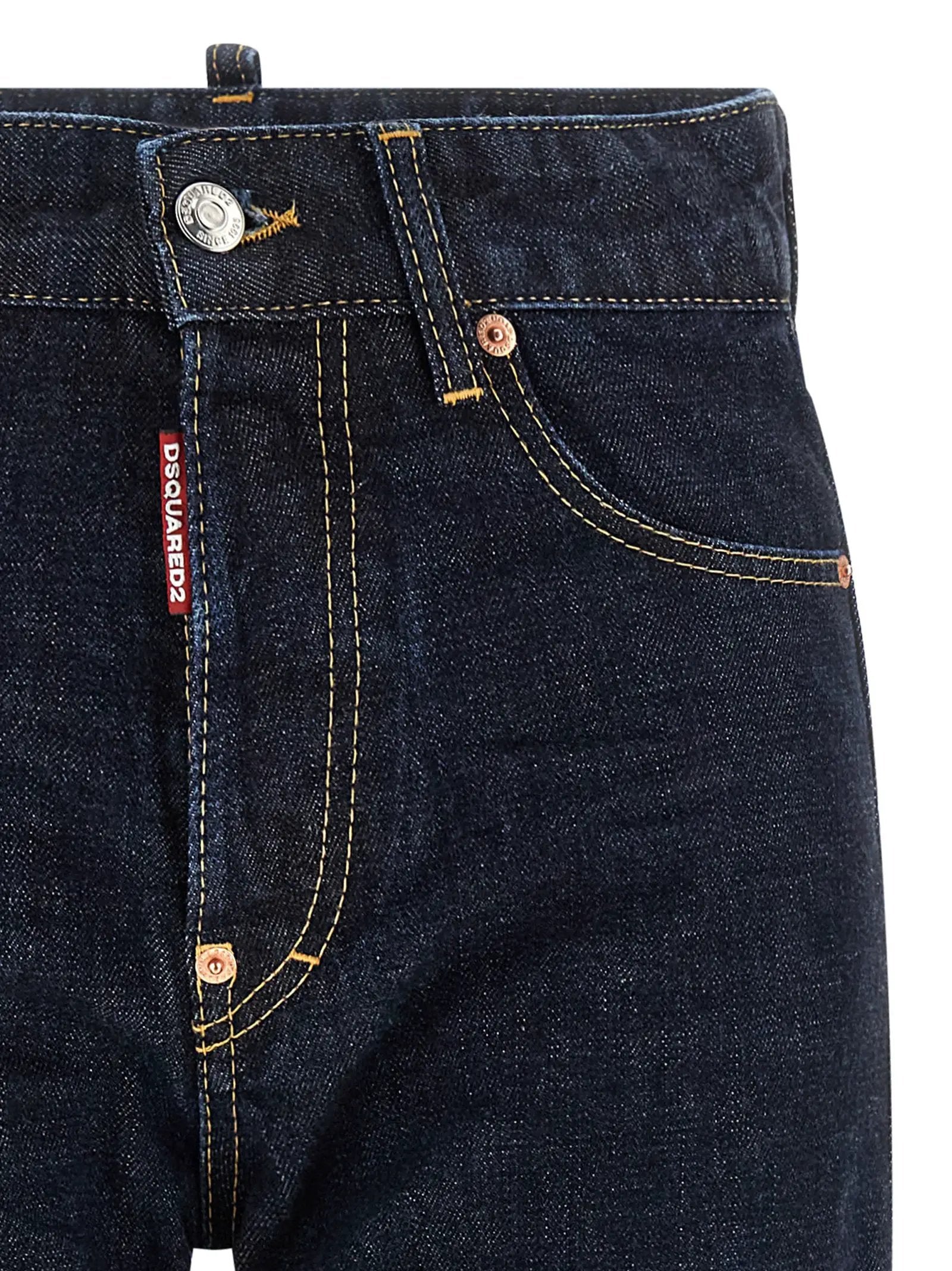 Dsquared² Blue Cotton Straight-Leg Jeans