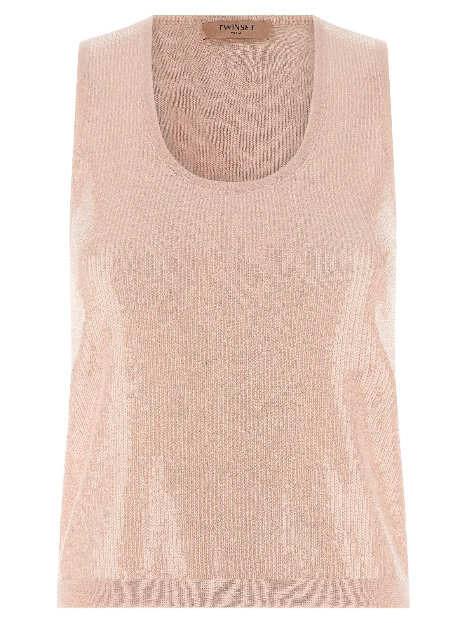 Twinset Multicolor Cotton Sleeveles T-Shirt