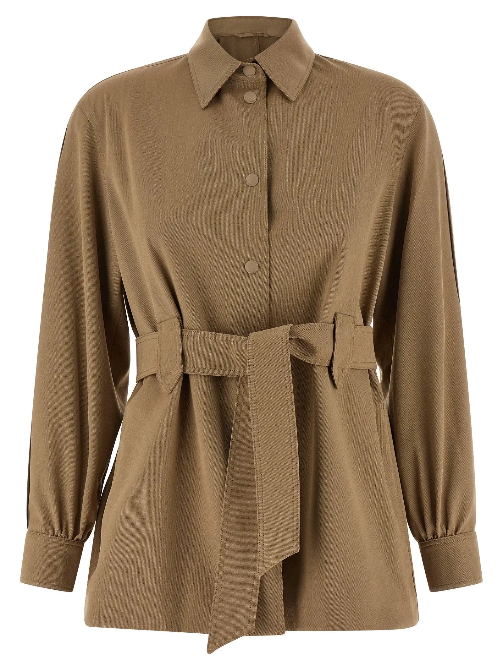 Max Mara Beige Virgin Wool Blouse