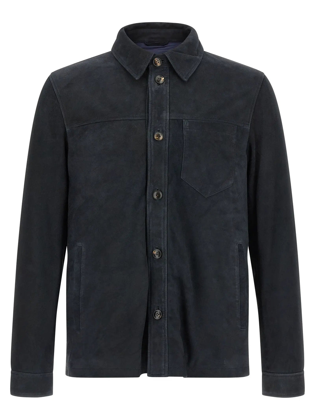 Pal Zileri Blue Leather Leather Jacket