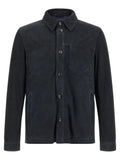 Pal Zileri Blue Leather Leather Jacket