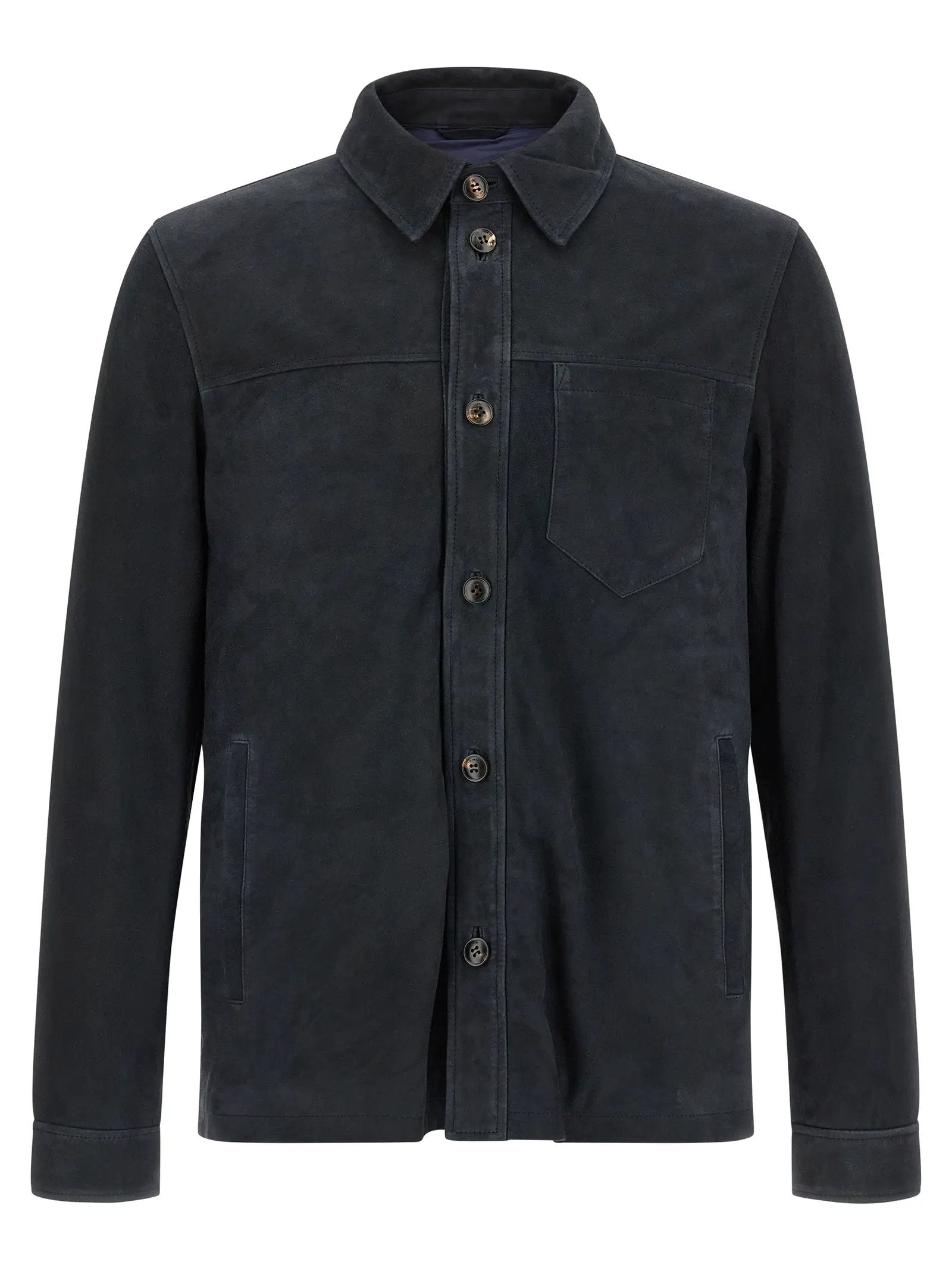 Pal Zileri Blue Leather Leather Jacket