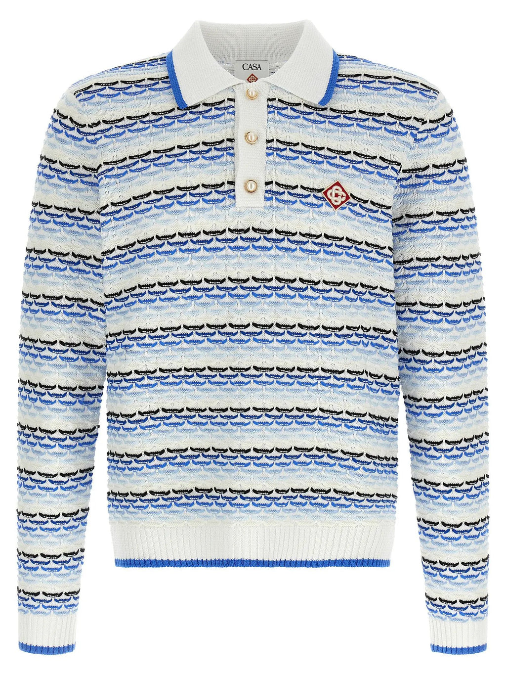 Casablanca Blue Cotton Polo Shirt