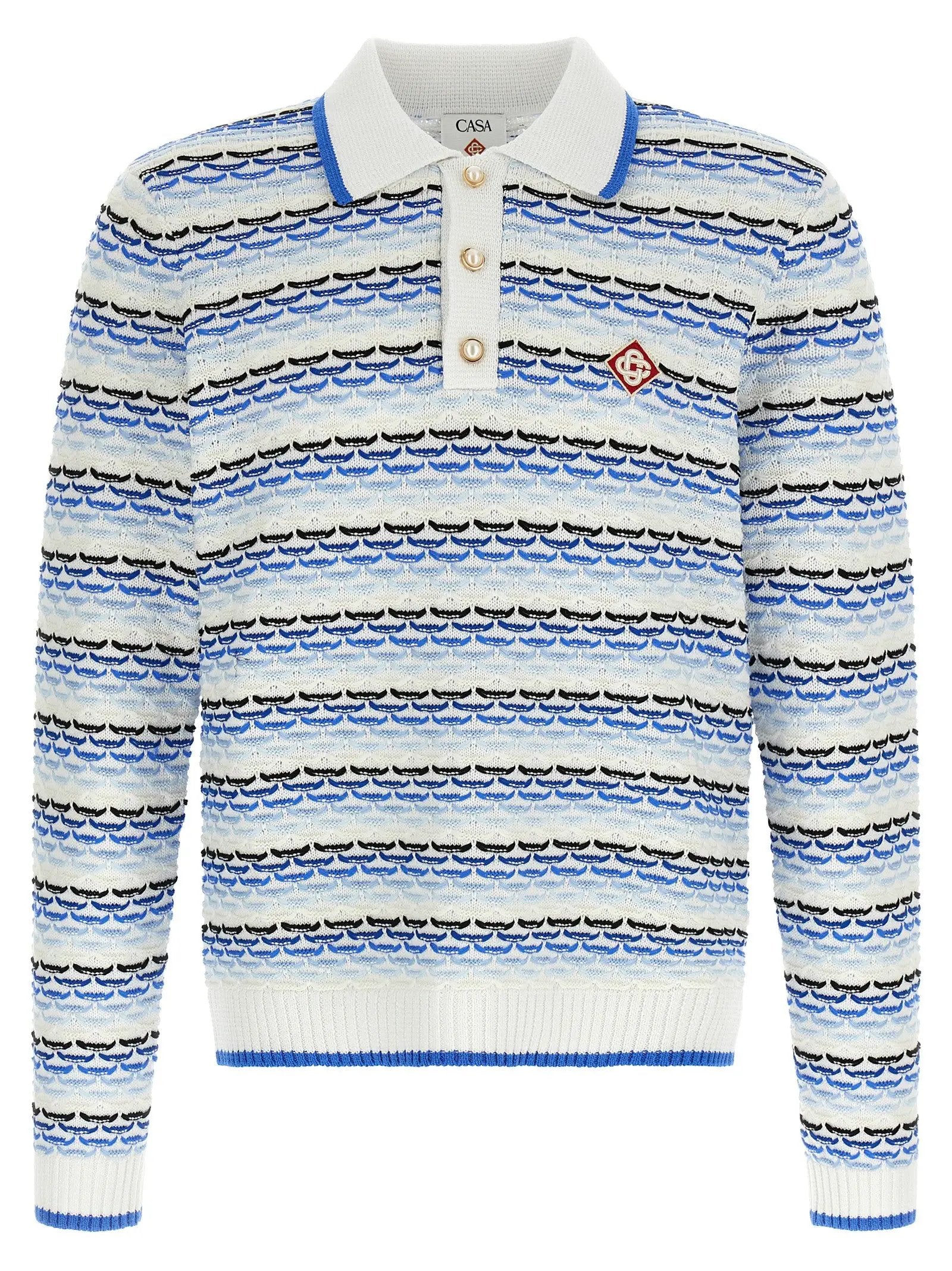 Casablanca Blue Cotton Polo Shirt