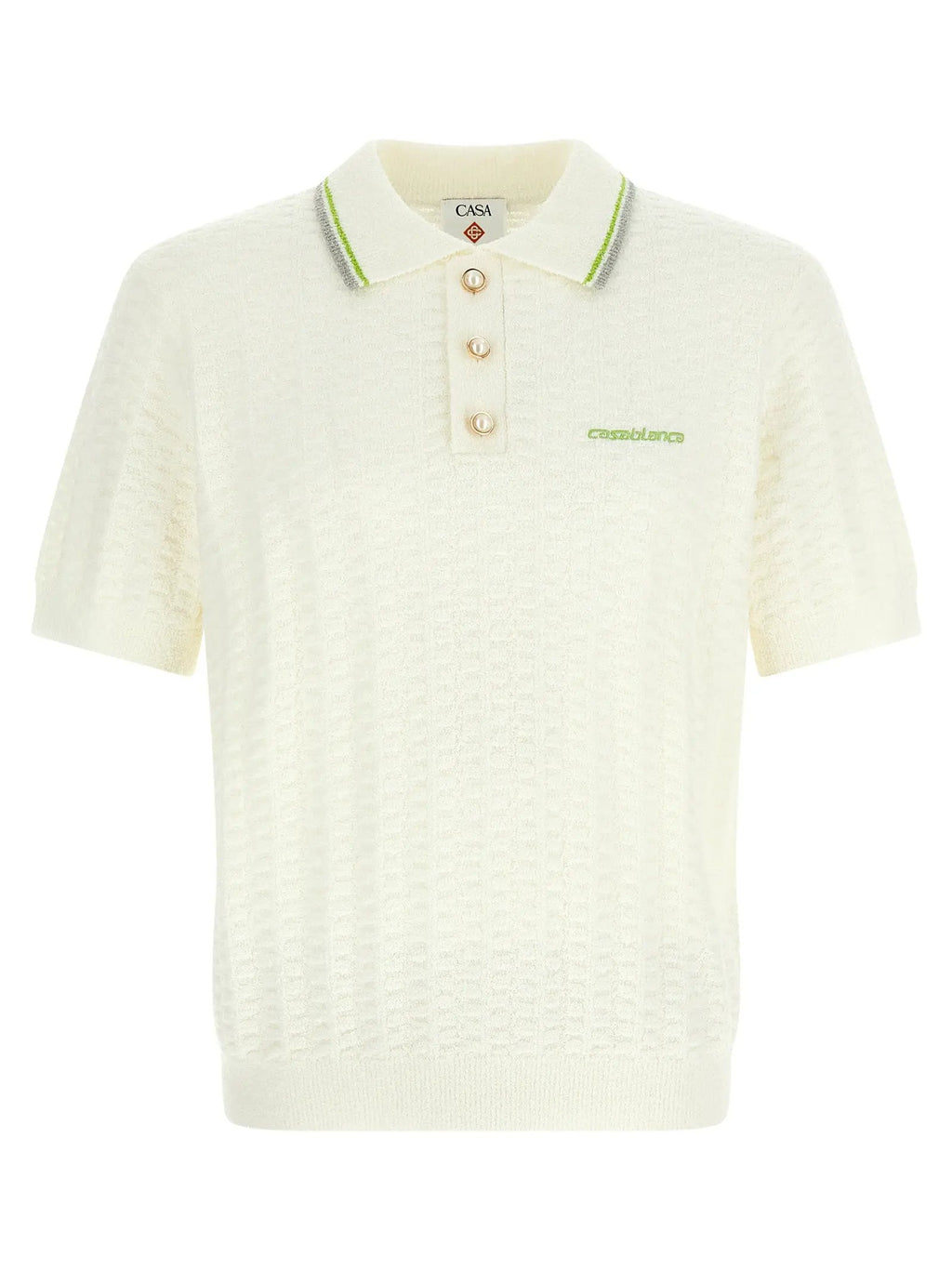 Casablanca White Cotton Polo Shirt