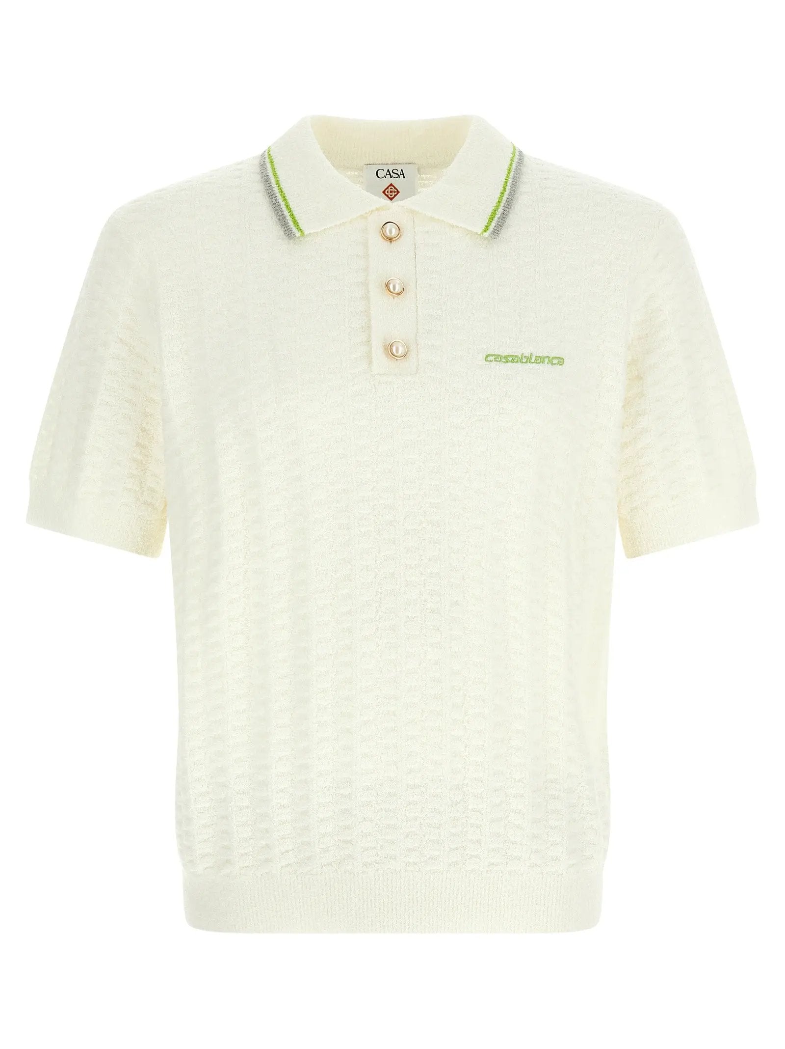 Casablanca White Cotton Polo Shirt