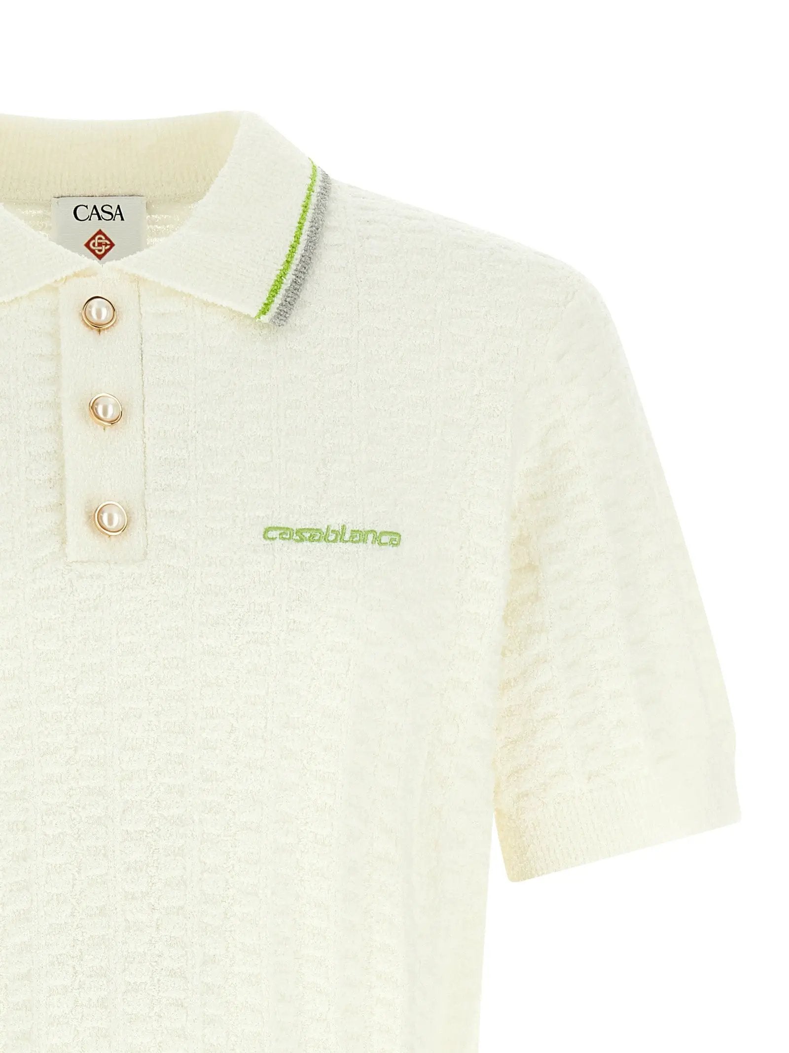 Casablanca White Cotton Polo Shirt