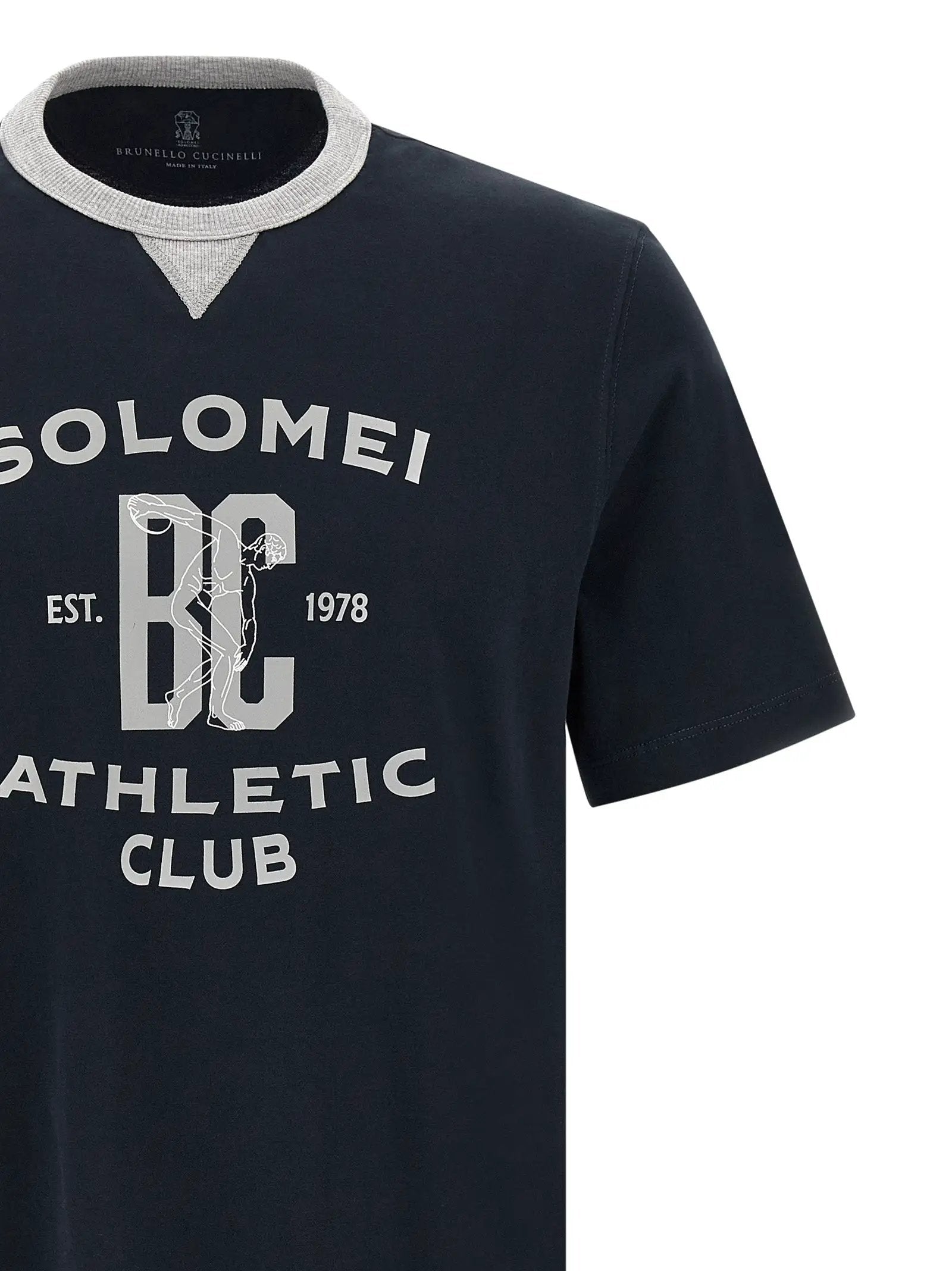 Brunello Cucinelli T-shirt en coton bleu