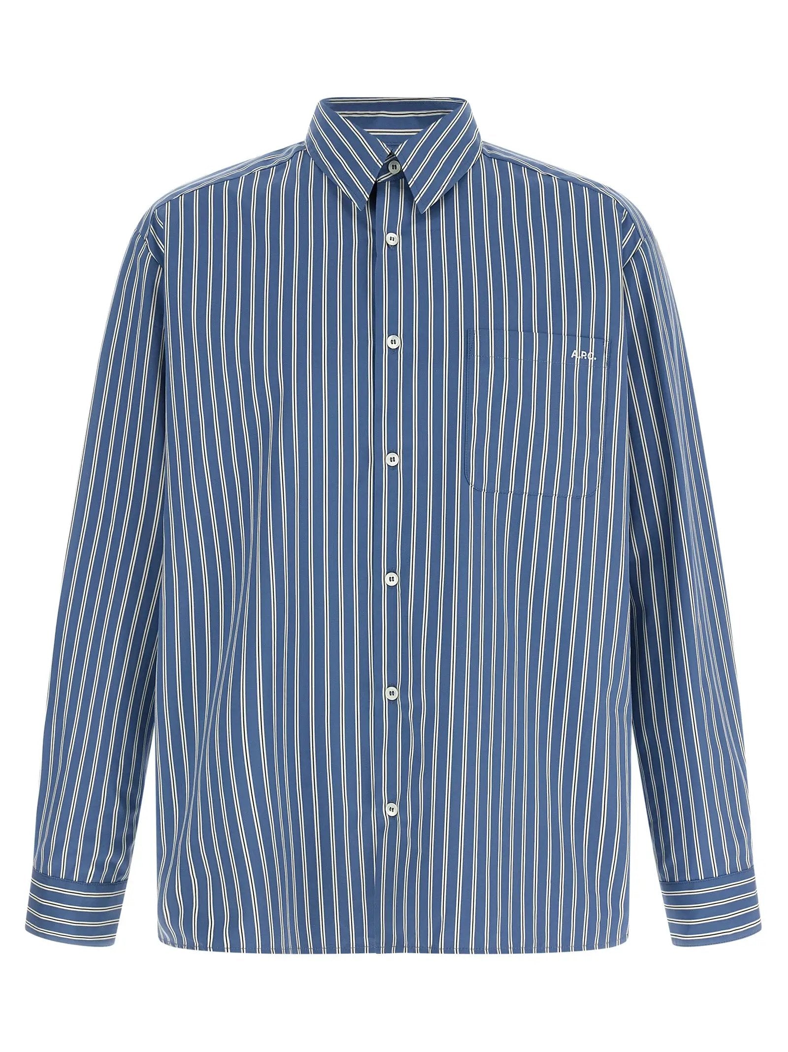A.P.C. Blue Cotton Blouse