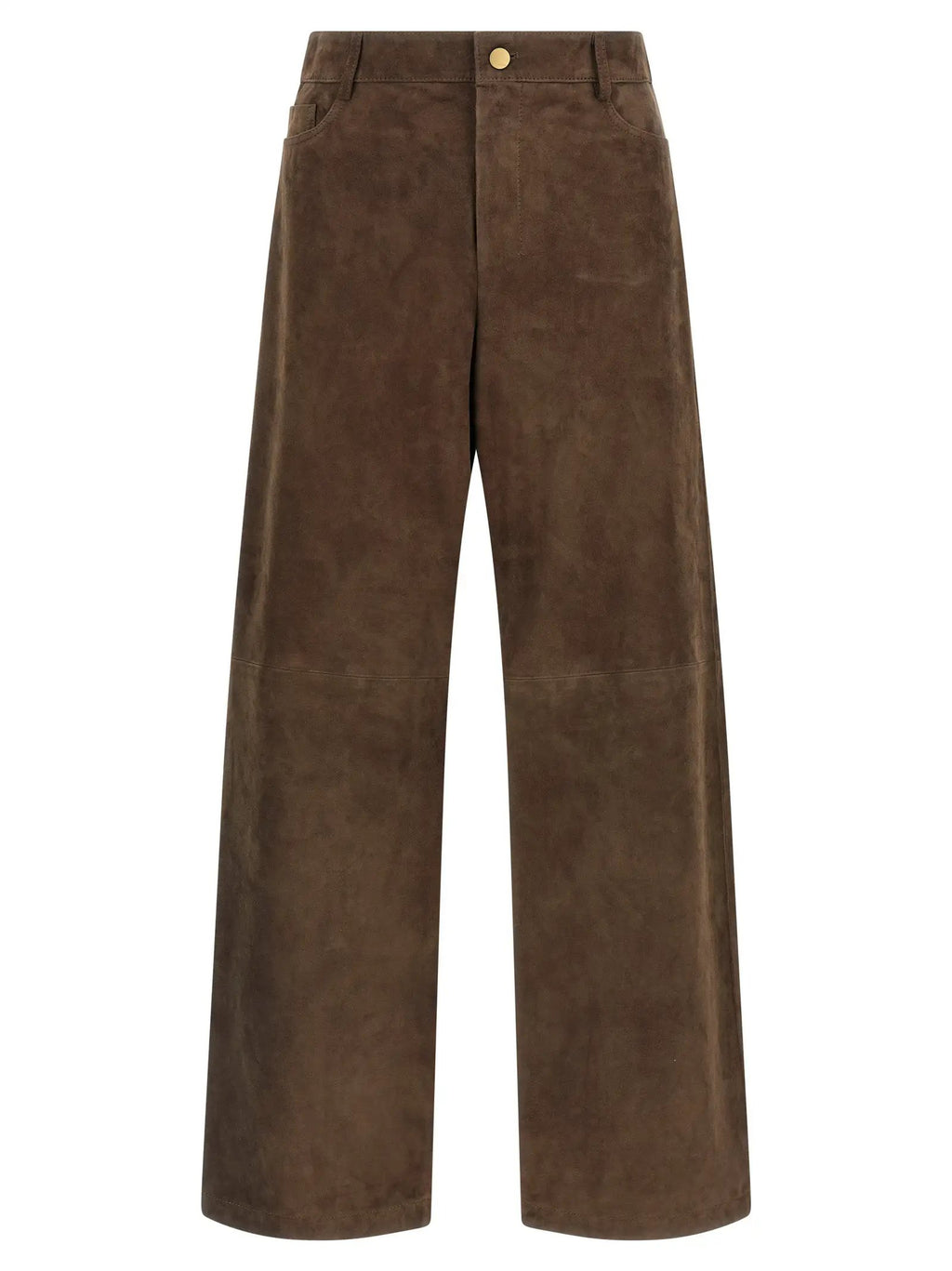 'S Max Mara Brown Lamb Leather Casual Pants