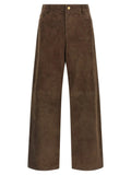'S Max Mara Brown Lamb Leather Casual Pants
