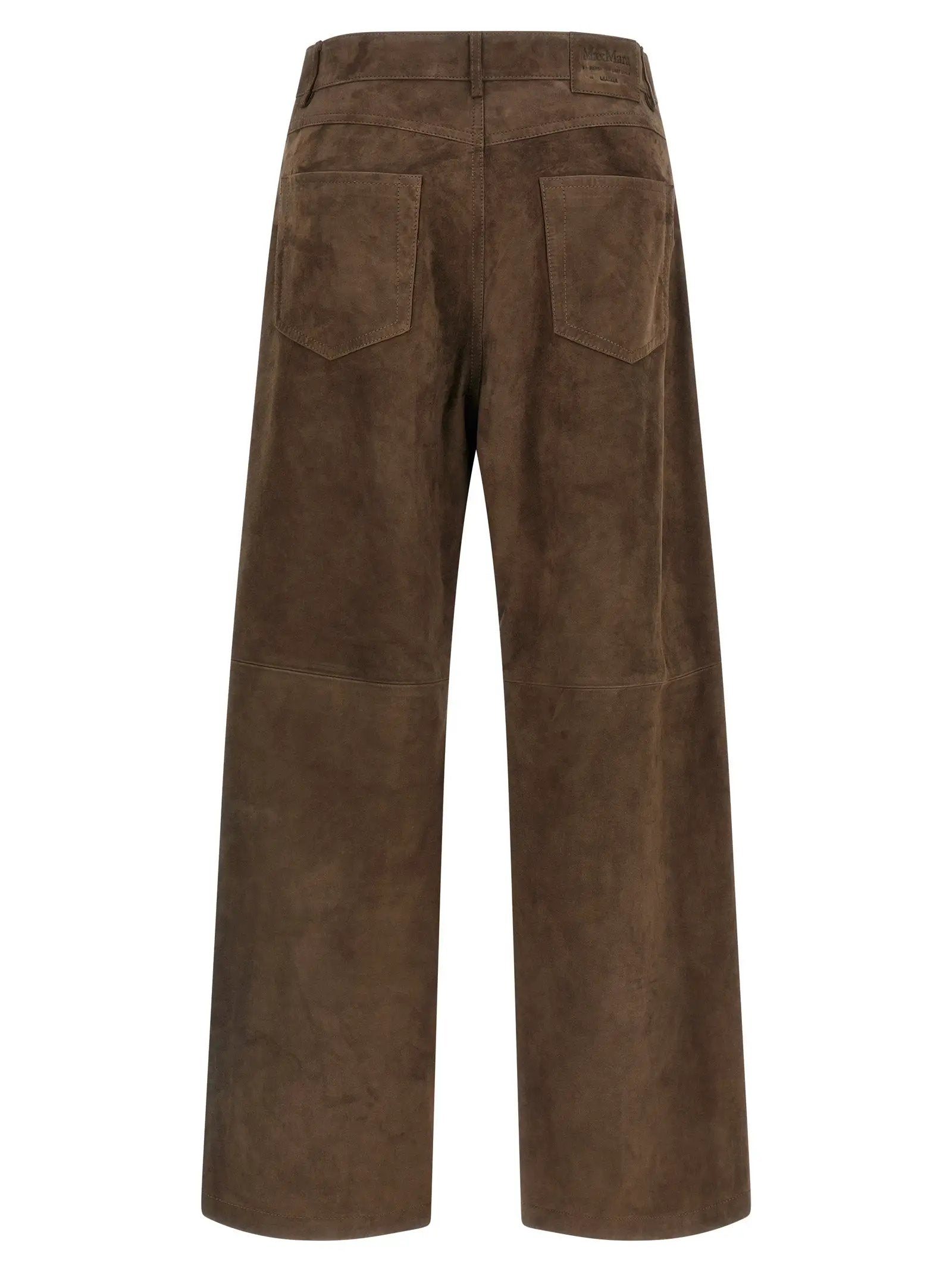 'S Max Mara Brown Lamb Leather Casual Pants