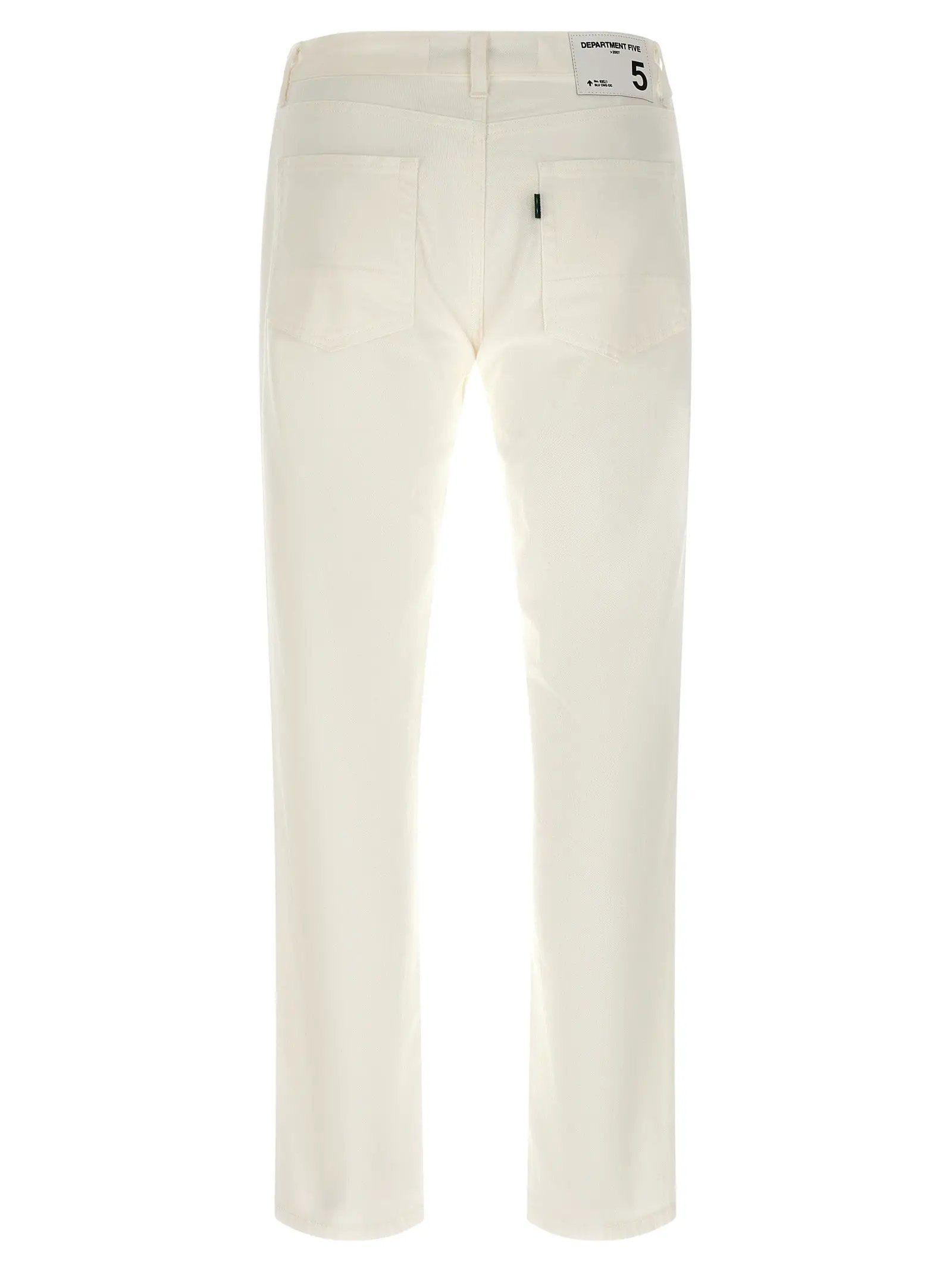 Department 5 White Cotton Straight-Leg Jeans