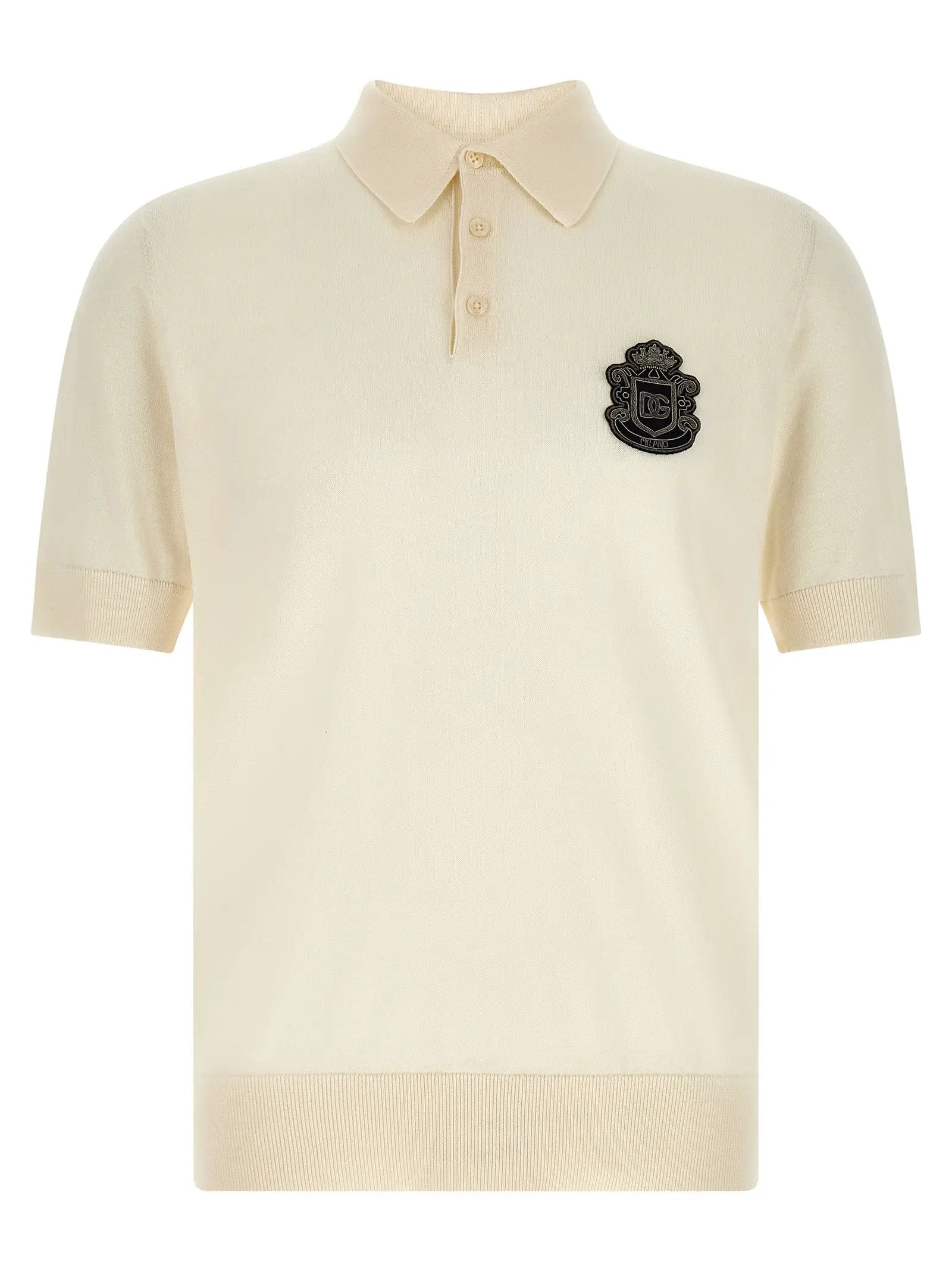 Dolce & Gabbana White Cotton Polo Shirt