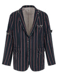 Thom Browne Blue Silk Blazer