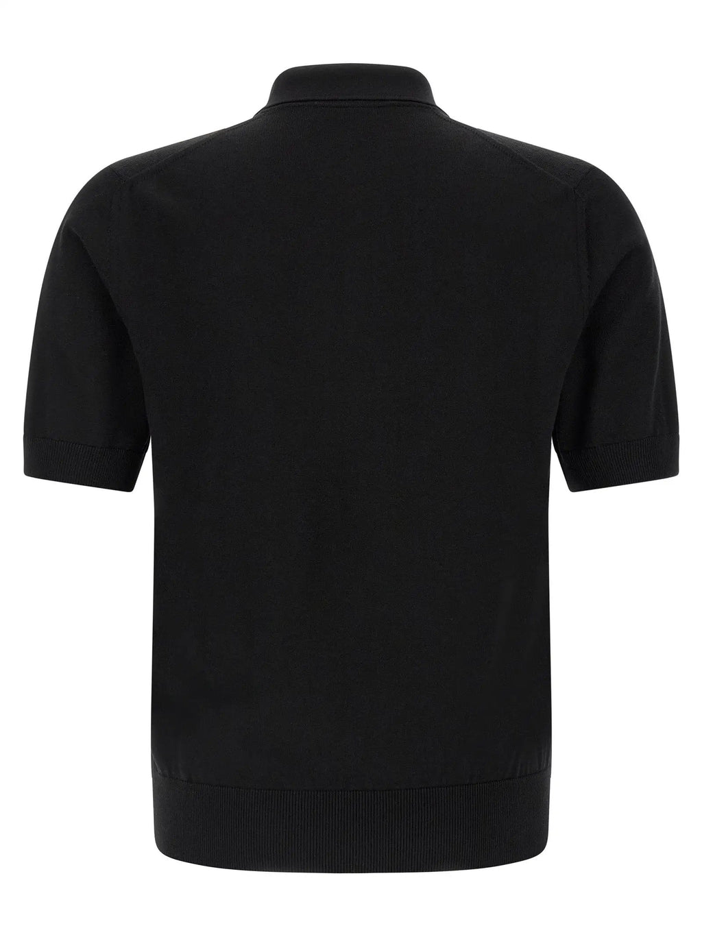 Dolce & Gabbana Black Virgin Wool Polo Shirt