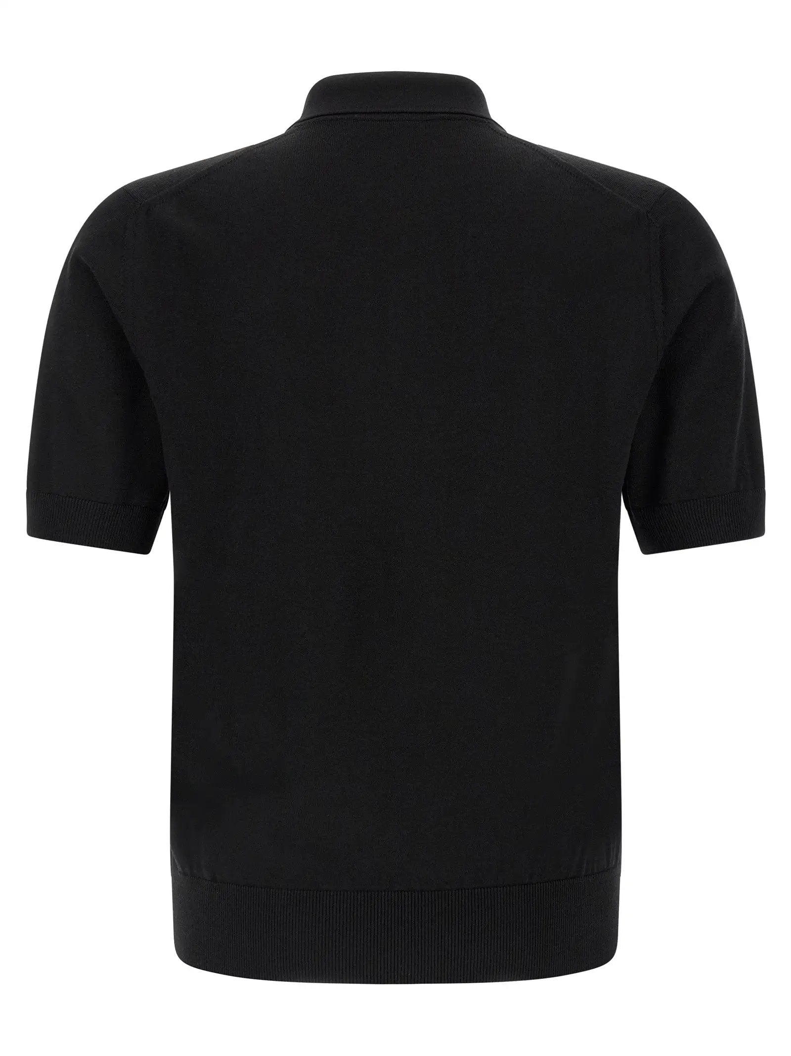 Dolce & Gabbana Black Virgin Wool Polo Shirt